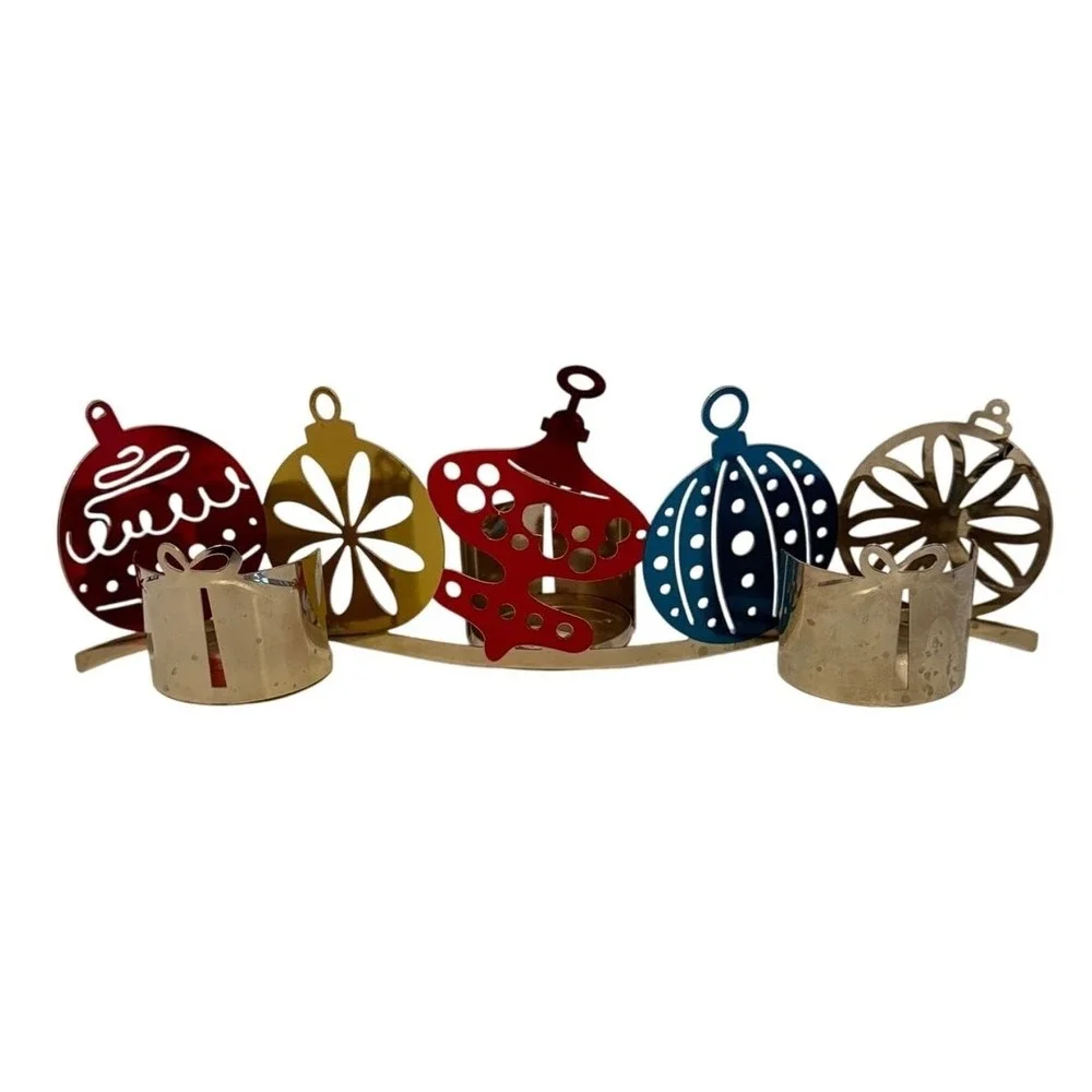 Bath & Body Works Christmas Ornament Design Tealight Candle Holder Multicolor‎